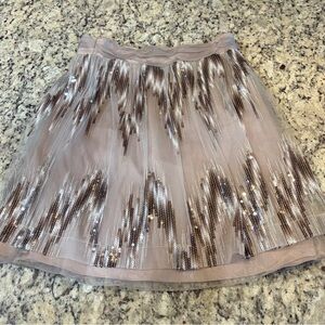 ANTONIO MELANI Sequin Tulle Skirt in Cream and Brown